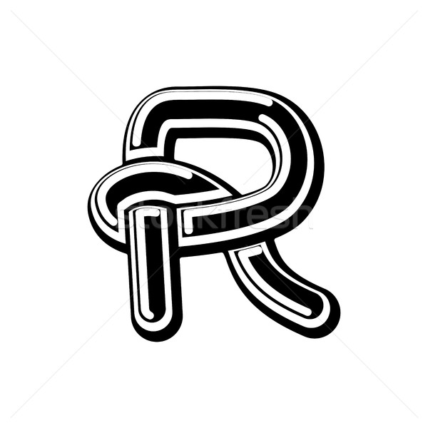 Letter R Celtic font. norse medieval ornament ABC. Traditional a Stock photo © MaryValery