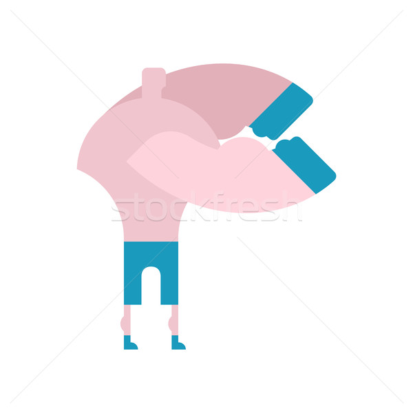 Boxer isolated. Training fight with shadow. athlete is boxing. s Stock photo © MaryValery