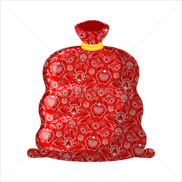 Bag ded moroz- Russian Santa Claus (father frost). Big red sack  Stock photo © MaryValery