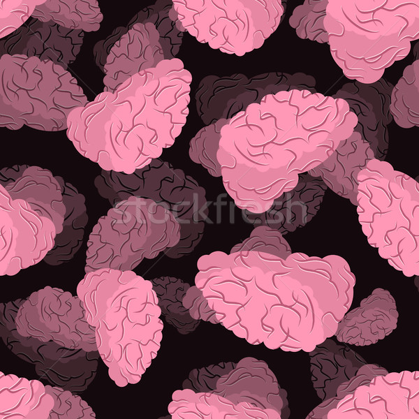 Brain seamless pattern. Human brains 3D background. Stock photo © MaryValery