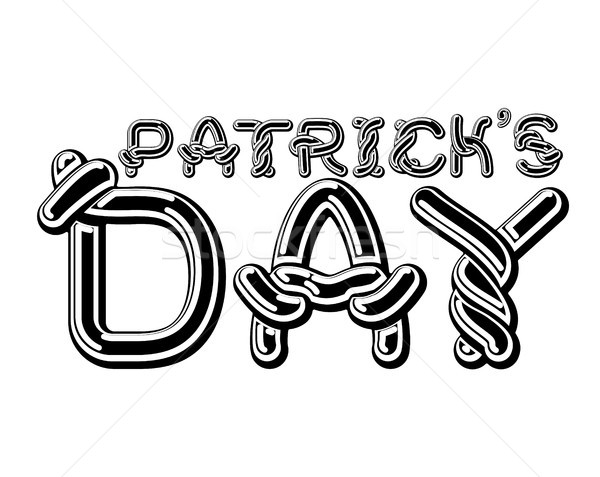 Patrick's Day lettering emblem. Celtic font letters. National Ho Stock photo © MaryValery