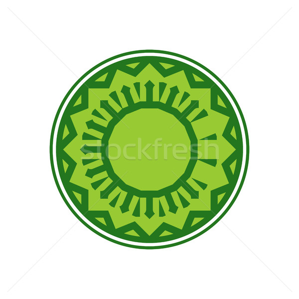 Stock photo: Halal template for Islamic pattern. Logo for properly cooked foo