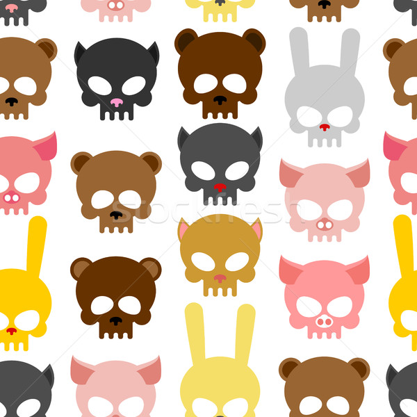 skulls animal seamless pattern. Background for Halloween. Snout  Stock photo © MaryValery