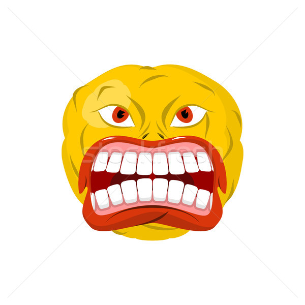 Emoticon deschide gură dinţi nebun emoţie Imagine de stoc © MaryValery