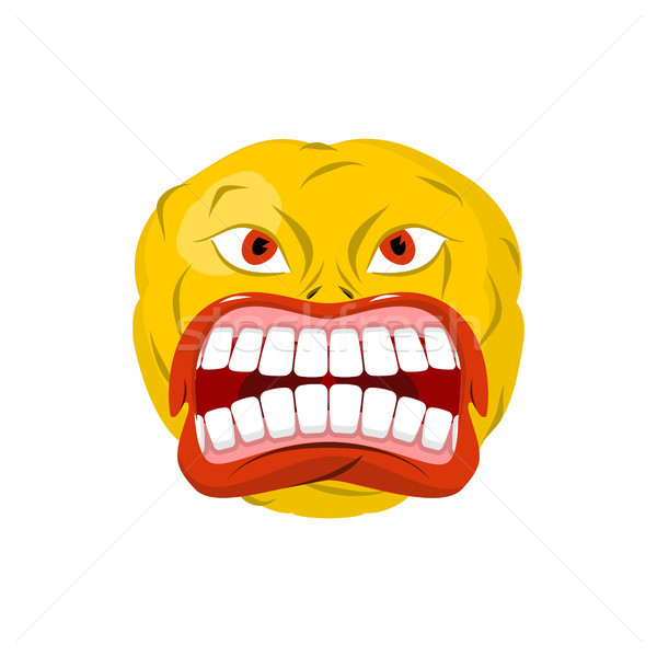 Emoticon screams. Open mouth and teeth. Crazy Emoji. emotion yel Stock photo © MaryValery