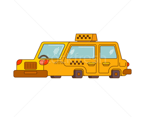 Taxi isolated style outline. Yellow Car Transportation of people Stock photo © MaryValery