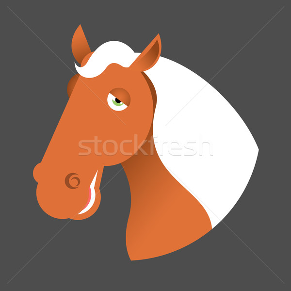 Rot Pferd Kopf Maulkorb isoliert weiß Stock foto © MaryValery