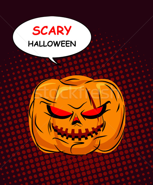 Scary Halloween. Horrible Pumpkin with red eyes symbol of holida Stock photo © MaryValery