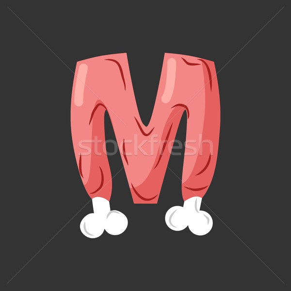 Lettre m viande police porc osseuse alphabet [[stock_photo]] © MaryValery