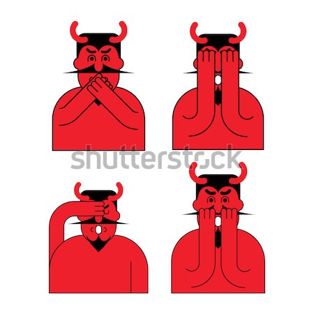 OMG red devil. Oh my god Satan. frightened demon Stock photo © MaryValery