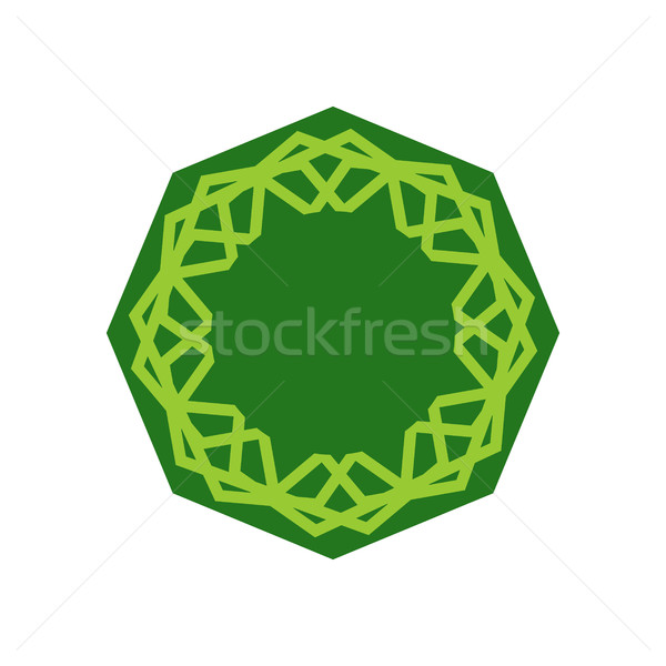 Halal template for Islamic pattern. Logo for properly cooked foo Stock photo © MaryValery