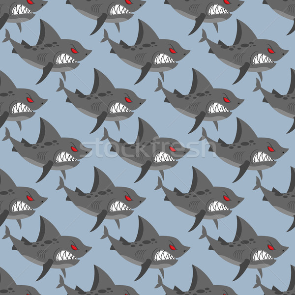 Terrible shark. Pack of sharks seamless background. Marine Patte Stock photo © MaryValery