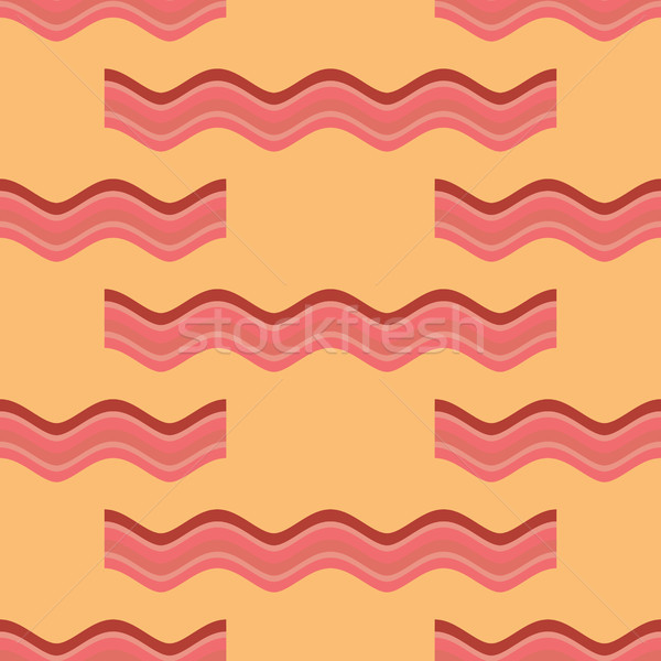 Bacon roasted seamless pattern. Thin piece of meat background. P Stock photo © MaryValery