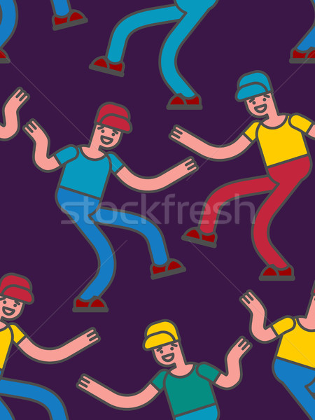 Street dancing seamless pattern. Guy dancing background Stock photo © MaryValery