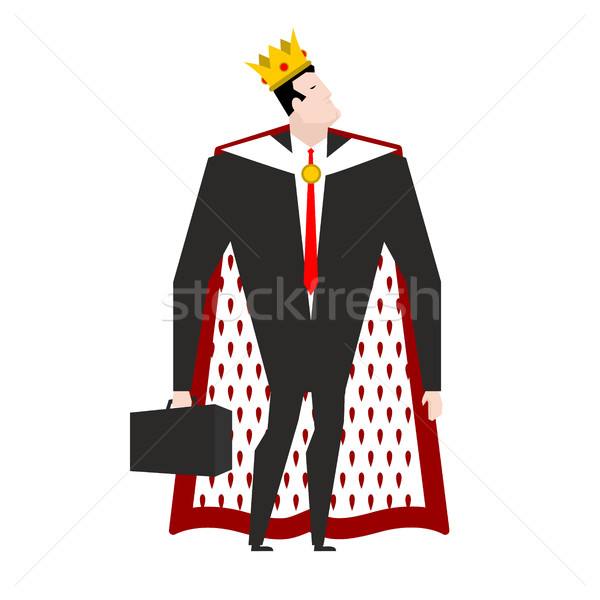 Baas koning kroon koninklijk mantel zakenman Stockfoto © MaryValery