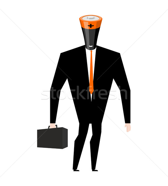 Battery businessman. Boss accumulator in business suit. Tie and  Stock photo © MaryValery