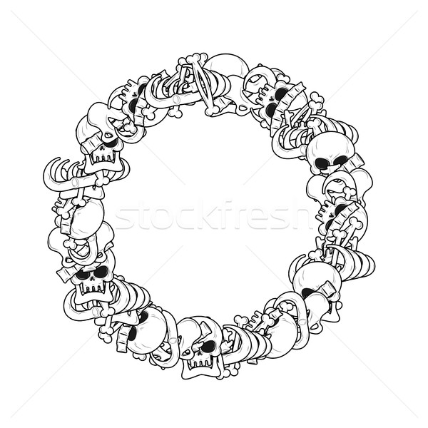Ring Frame of bones. Anatomy background. Skeleton template. Skul Stock photo © MaryValery