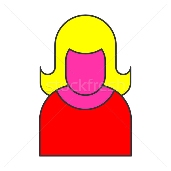 Woman icon pop art linear style. Girl symbol sign Stock photo © MaryValery