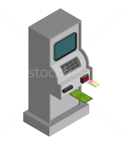 ATM Isometry isolated. cash machine Financial apparatus for issu Stock photo © MaryValery