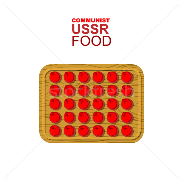Dumplings on a wooden cutting board. Communist red dumplings. Fo Stock photo © MaryValery