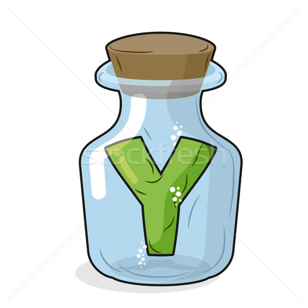 Y in  bottle for scientific research. letter in a magical vessel Stock photo © MaryValery