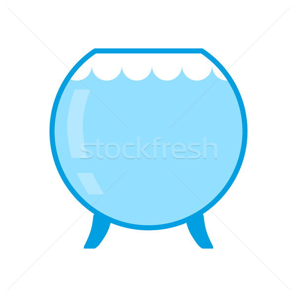 Aquarium empty isolated. Glass vessel with water to fish on whit Stock photo © MaryValery