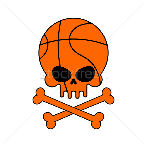 Stock photo: Skull basketball. Ball is head of skeleton. Emblem for sports fa