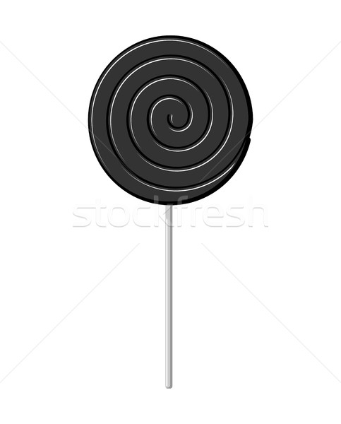 Lollipop black on stick isolated. Candy on white background. Swe Stock photo © MaryValery