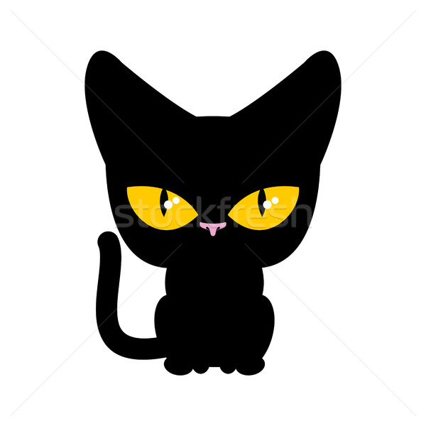 Cat black isolated. Pet on white background Stock photo © MaryValery