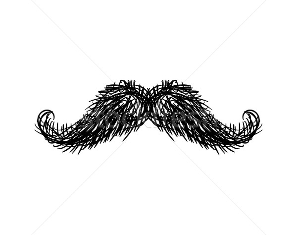 Mustache isolated. Facial hair on white background Stock photo © MaryValery