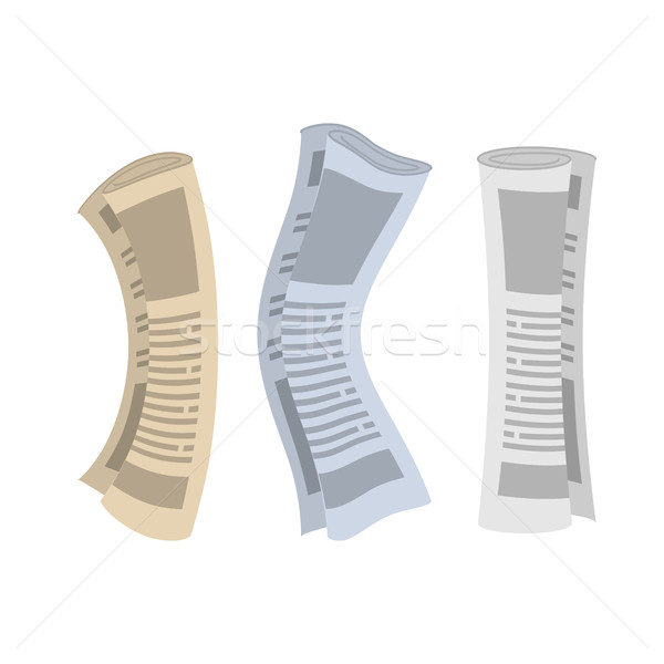 Roll of newspapers set. Rolled of publications on white backgrou Stock photo © MaryValery