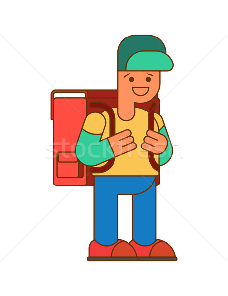 Back to school.  Boy and big  schoolbag. Illustration for Septem Stock photo © MaryValery