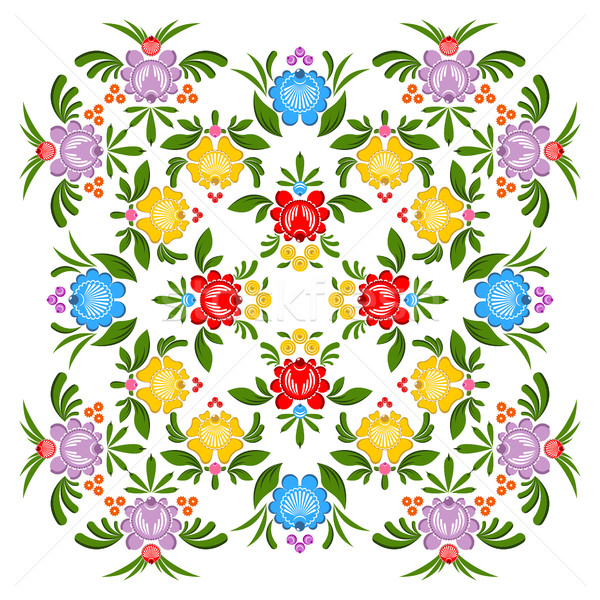 Gorodets painting pattern. Floral ornament. Russian national fol Stock photo © MaryValery