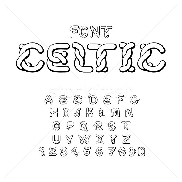 Celtic font. norse medieval ornament ABC. Traditional ancient ma Stock photo © MaryValery