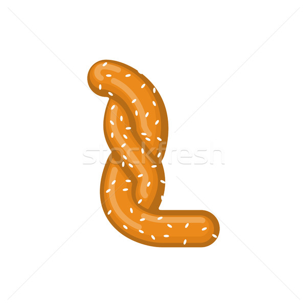 Letter L pretzel. snack font symbol. Food alphabet sign. Traditi Stock photo © MaryValery