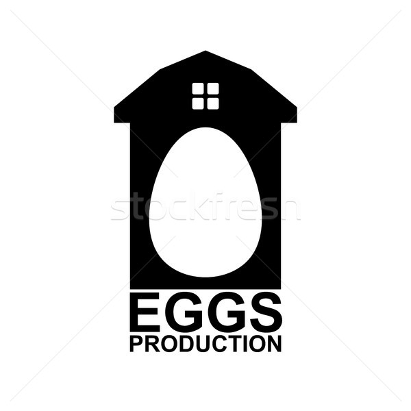 Foto stock: Frango · fazenda · emblema · ovo · logotipo · aves · domésticas