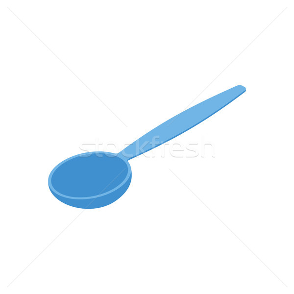 Albastru lingură izolat tacâmuri alb alimente Imagine de stoc © MaryValery