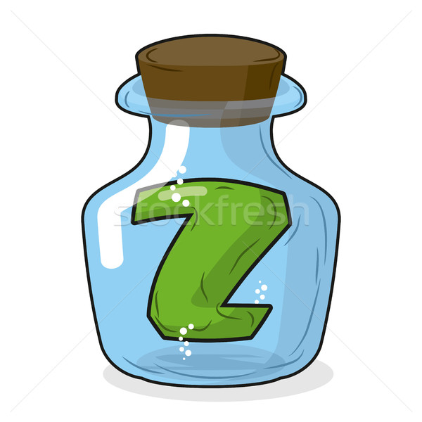 Z in laboratory bottle. Letter in  magical vessel with a wooden  Stock photo © MaryValery