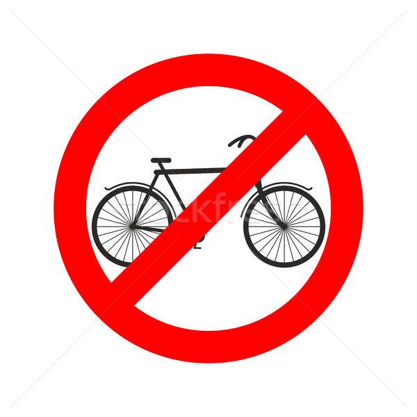 Stop rowerzysta rower czerwony pierścień znak drogowy Zdjęcia stock © MaryValery