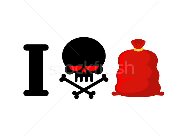 I hate Christmas gift. Skull and bones symbol of hatred and Sant Stock photo © MaryValery