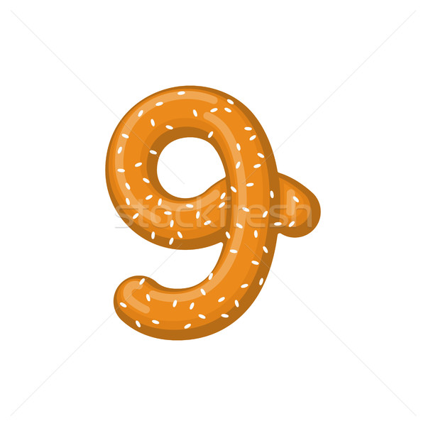 Numero pretzel carattere nove simbolo Foto d'archivio © MaryValery