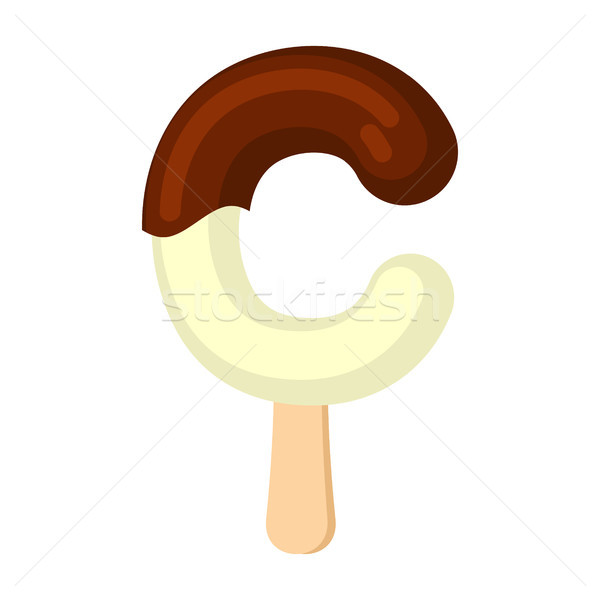 Letter C Ice Cream font. Popsicle alphabet. Cold Sweet lettering Stock photo © MaryValery