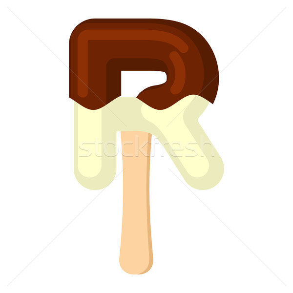 Letter R Ice Cream font. Popsicle alphabet. Cold Sweet lettering Stock photo © MaryValery