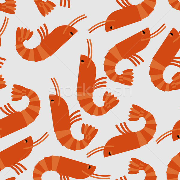 Shrimp seamless pattern. Sea delicacy vector background. Texture Stock photo © MaryValery