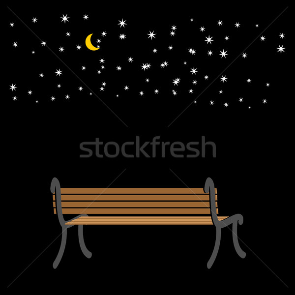 Bench at night. sky and stars. romantic background Stock photo © MaryValery