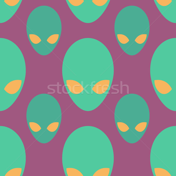 Alien seamless pattern. Space invaders background. UFO texture Stock photo © MaryValery