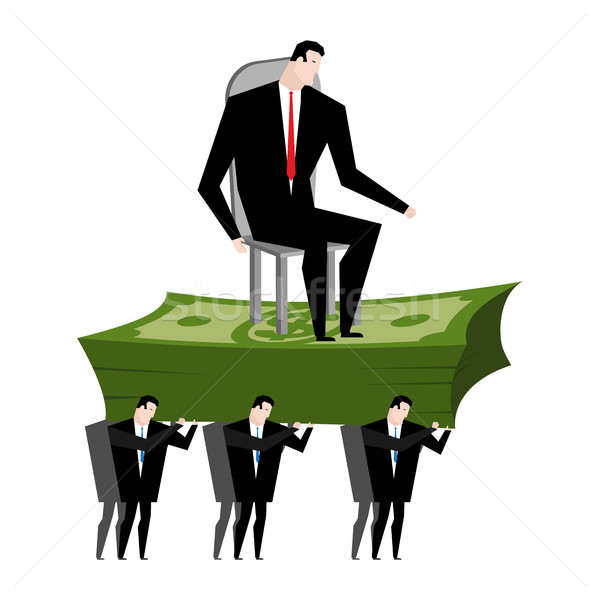 Managers carry boss. Workers are head. Office clerk carrying chi Stock photo © MaryValery