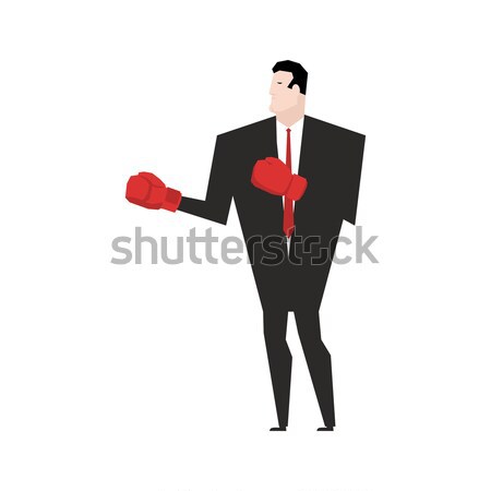Business fight. Businessman with boxing gloves. Office fighting Stock photo © MaryValery
