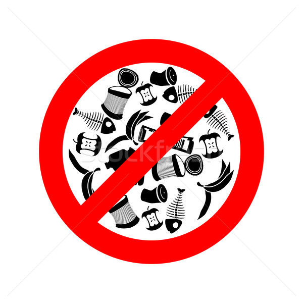 Stop littering. Ban garbage. It is forbidden to litter. red circ Stock photo © MaryValery
