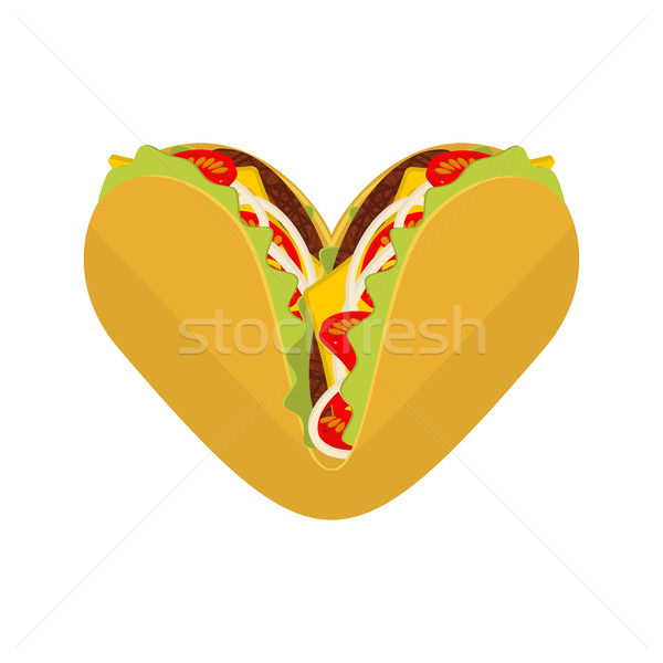 Love Tacos. Symbol lover Mexican fast food. Taco heart. traditio Stock photo © MaryValery